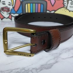 Carhartt Belt Dark Brown Top Grain Leather Size 36