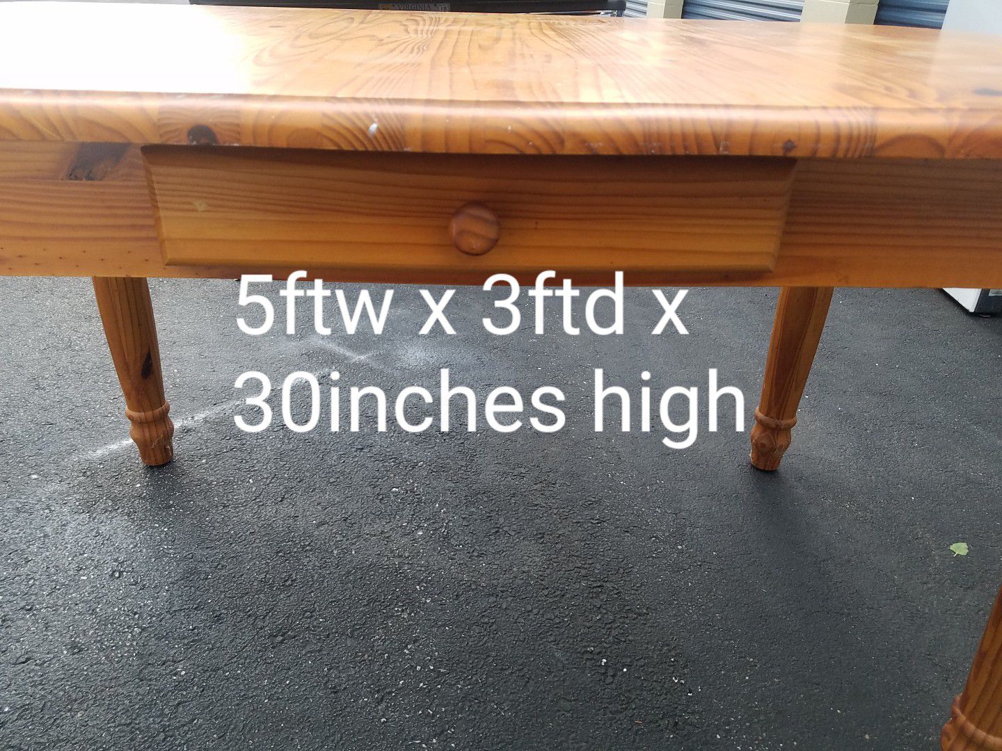 Solid Wood Table w/Drawer