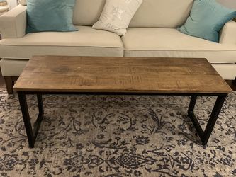 Rustic Wood And Metal Bench