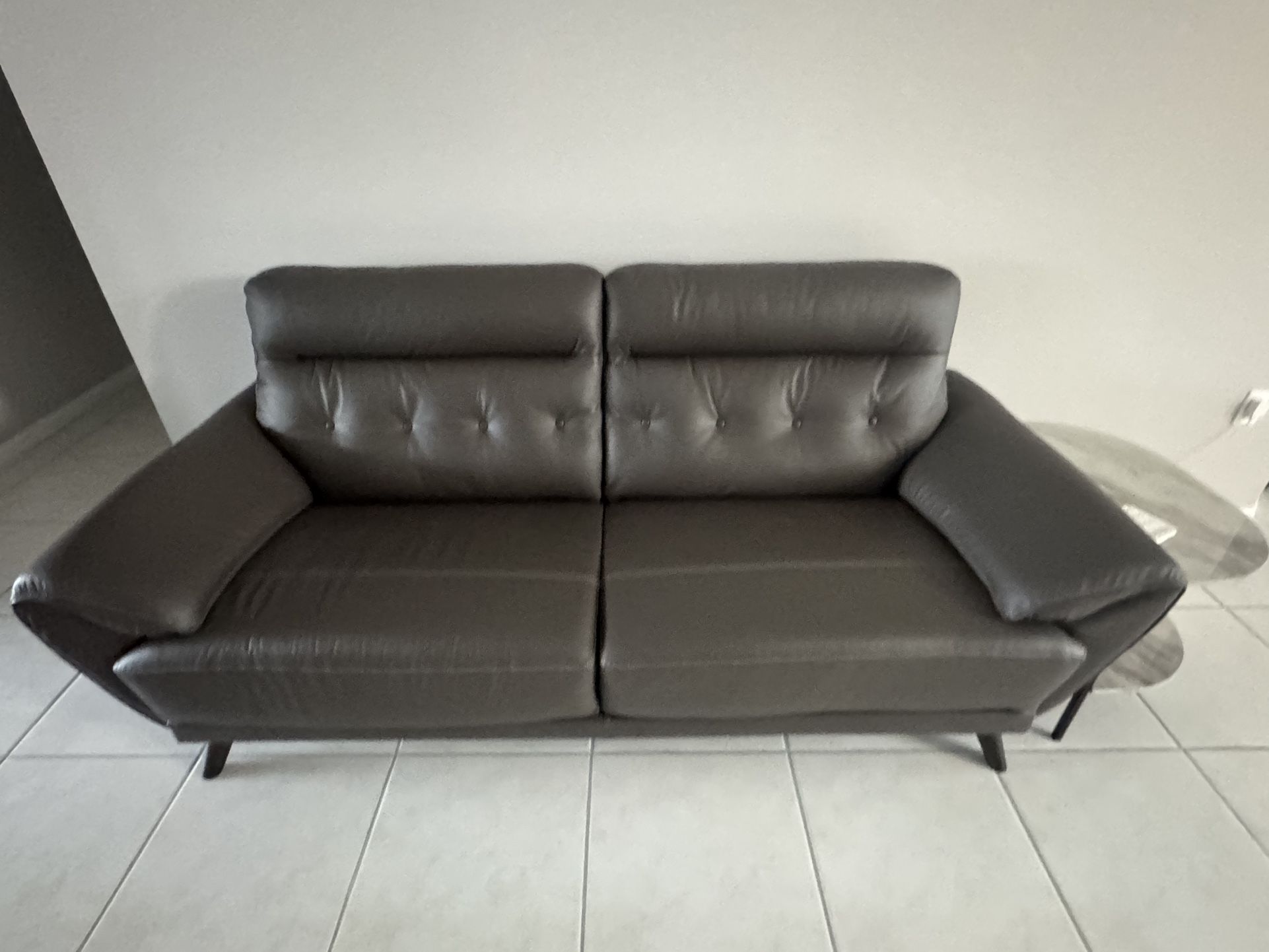 Grey Leather Sofa