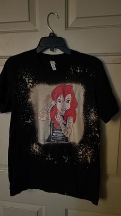 Disney Ariel tattooed black bleached tshirt M