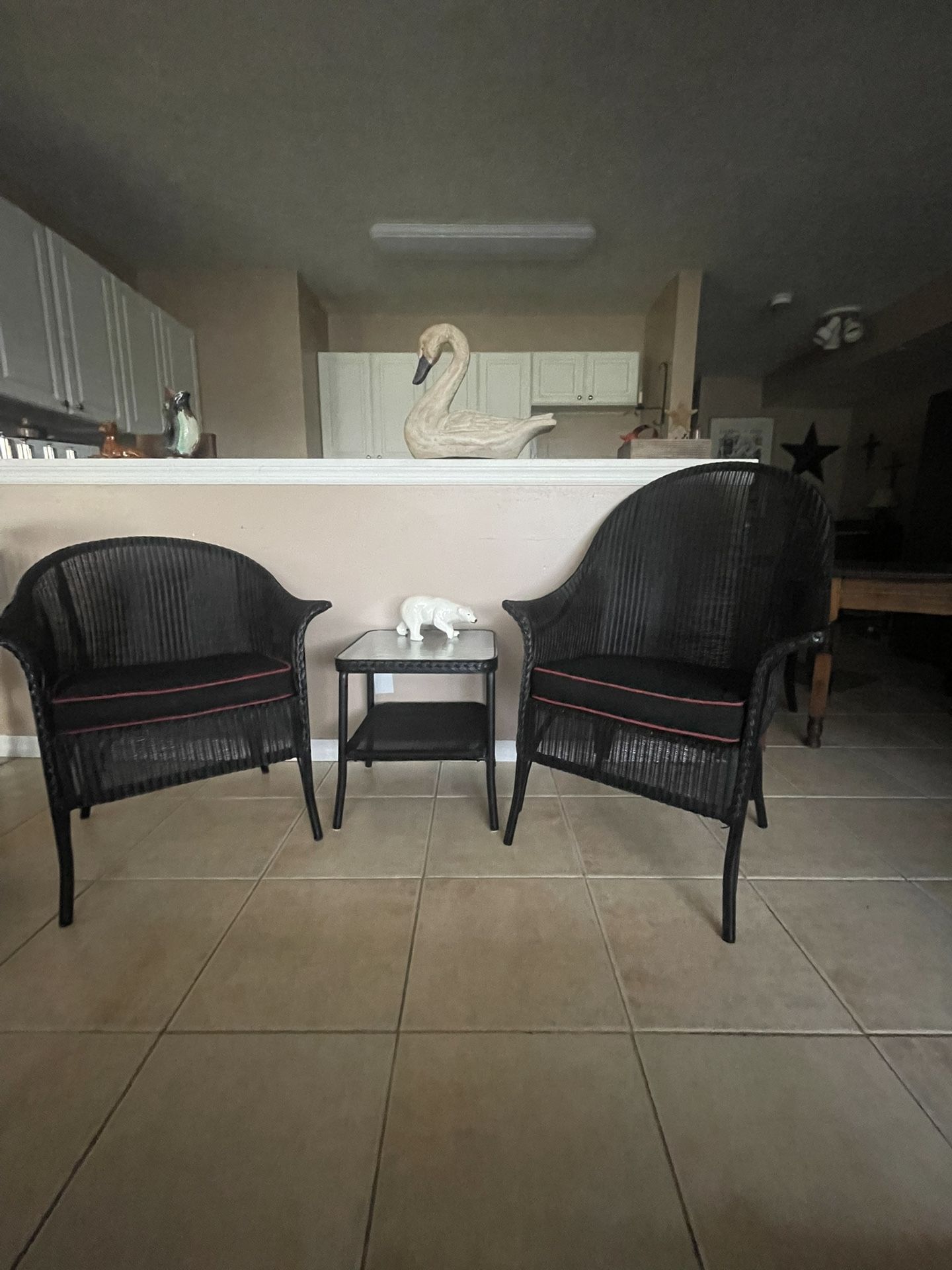 3 PC Vintage Wicker Patio Set