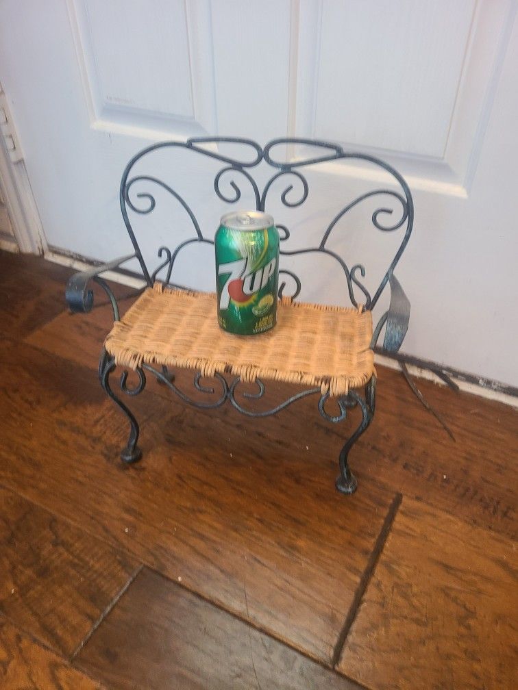 Vintage Metal Bench Chair For Dolls Or Stuffed Animals Girls