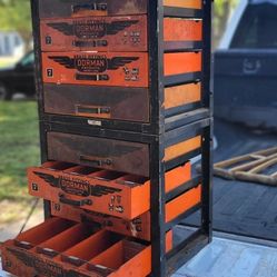 Vintage Dorman Auto Parts Bin 4 Drawer Cabinet Counter Tool Organizer Industrial