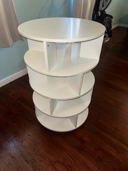 Rotating White Shoe Shelf