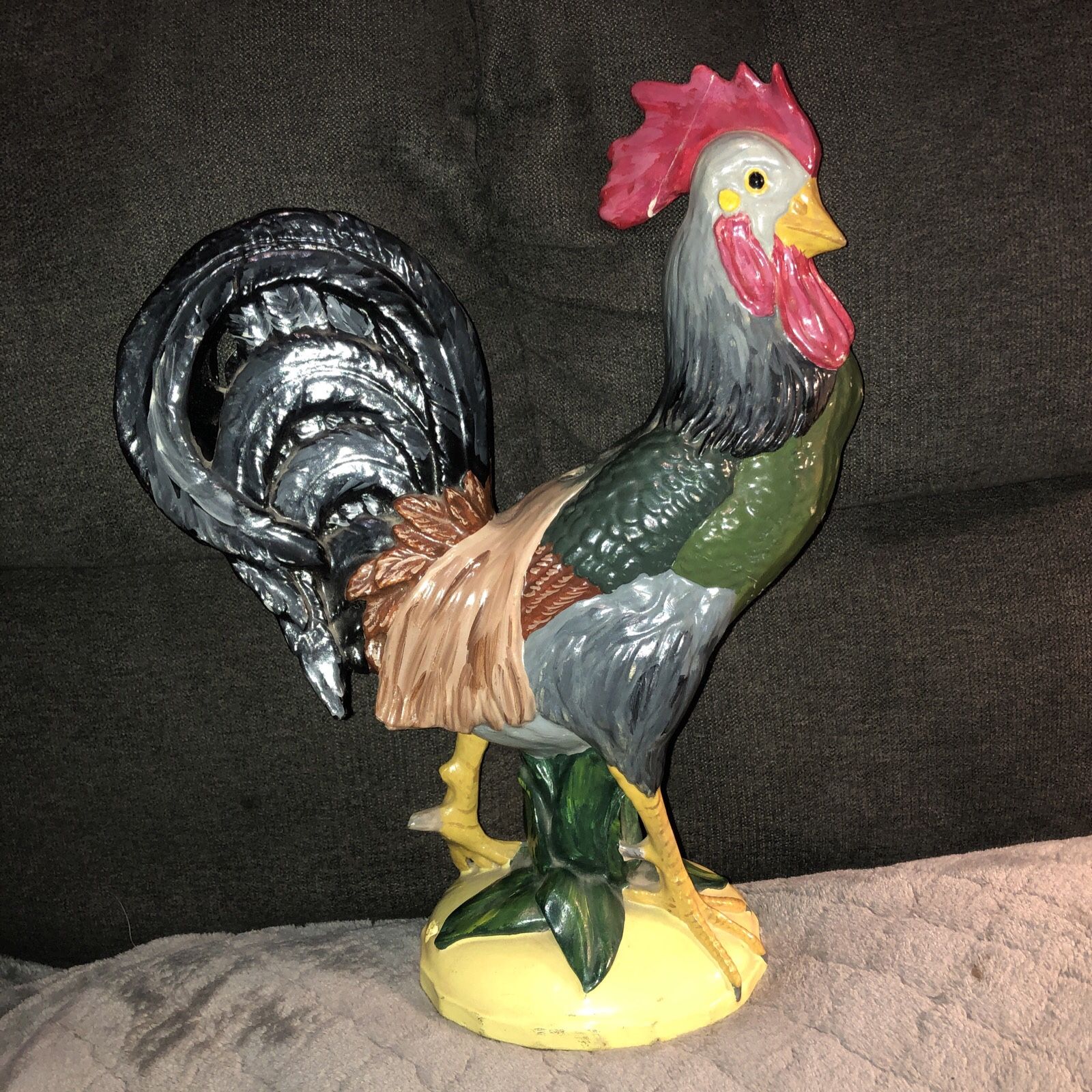 Vintage Ceramic Rooster Figurine - Lamp Base