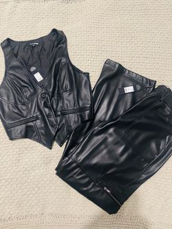 Fashion nova leather co-ord outfit