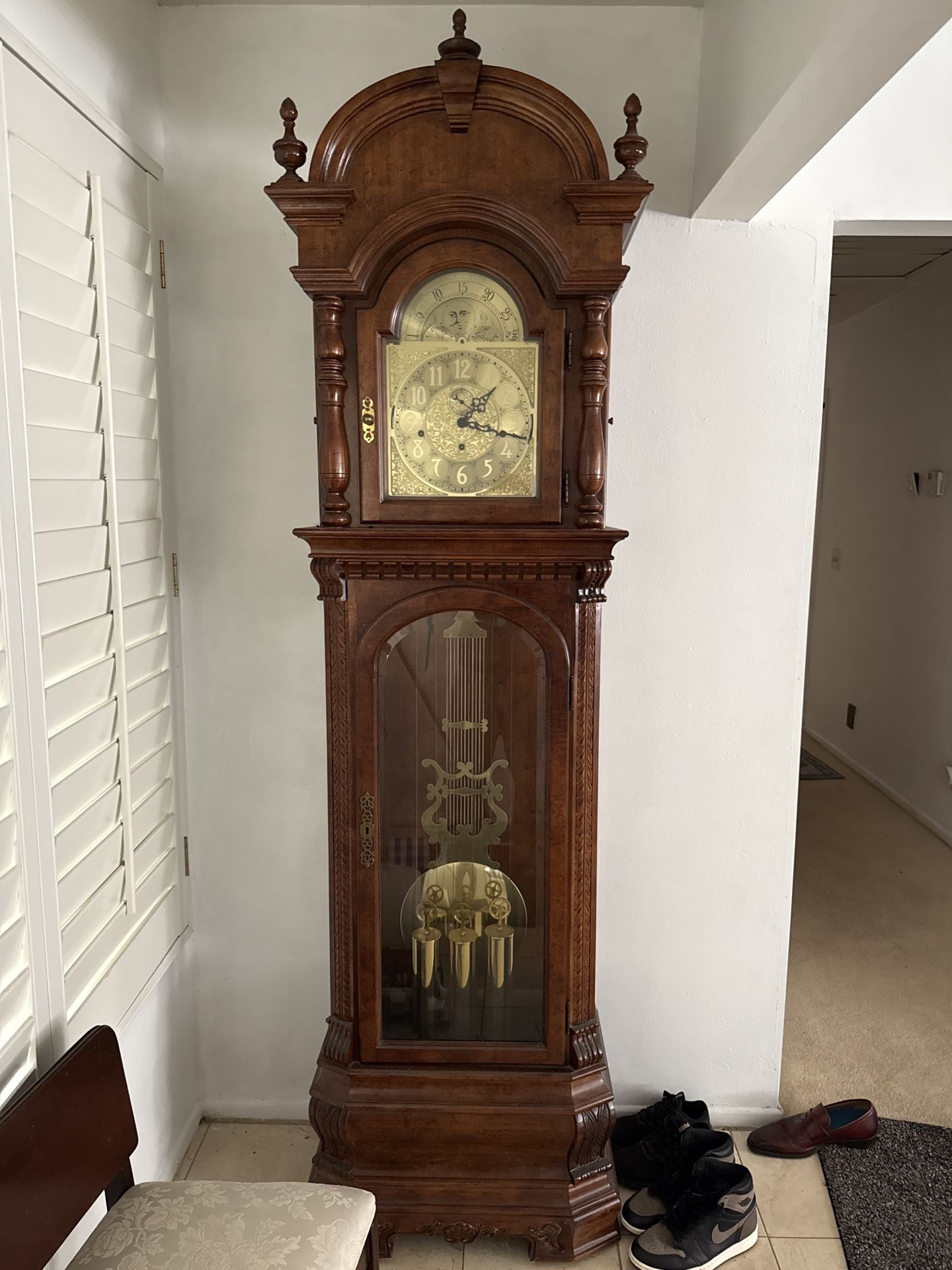 For Sale: 1987 Ridgeway Grandfather Clock – German Hermle Movement – Excellent Condition