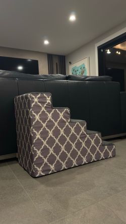 BEST PET SUPPLIES: Pet Steps with Patterned Fabric Cover