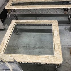 Make Me An Offer If Interested. Nude Colored Marble Coffee table With Matching End Table.