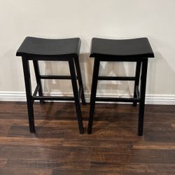 Black Wooden Bar Stools