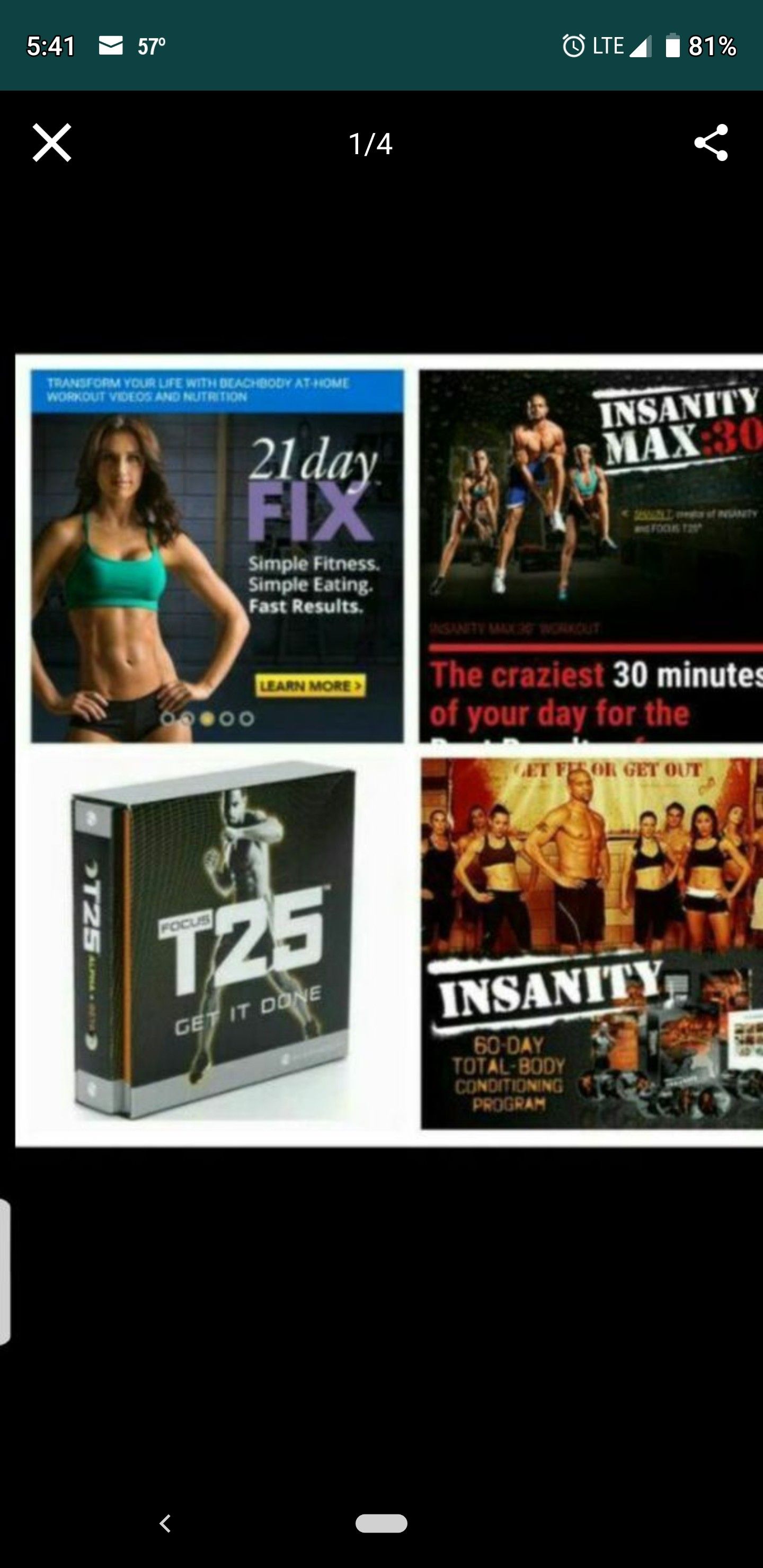 Flash drives not dvds. Insanity, max30, t25, brazil butt lift, 21 day fix. Each workout sold seperartly. $30. Each
