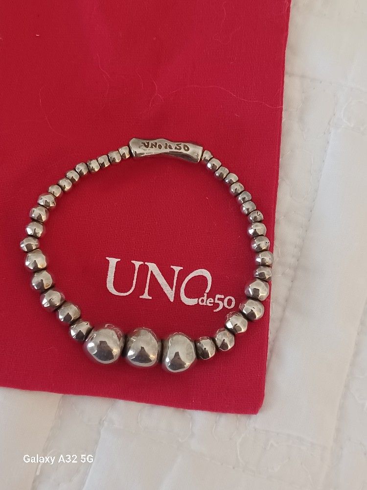 UNO de 50 SILVER BALLS STRETCH BRACELET