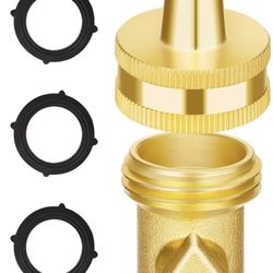AUTOMAN Brass Hose Nozzle - High Pressure Jet Nozzle, Heavy Duty Water Hose Sprayer Sweeper with Hose Shutoff Valve, 3/4” GHT Nozzles for Garden Hose,