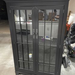 Crate & Barrel Glass Door Armoire Hutch