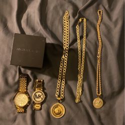 Authentic Michael Kors Watches/ Gold Necklaces 