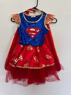 Supergirl Sequin Costume Dress with Cape