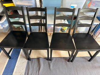 Set of 4 espresso Wood Dining Chairs