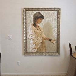 Lady holding a fan