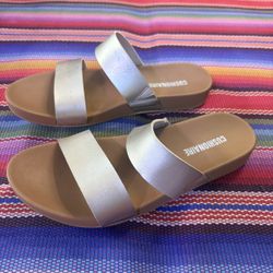 CUSHIONAIRE Josie Womens Sandals – Slip On Two Strap Slides Comfort Flip Flops Beach Sandals Size 63