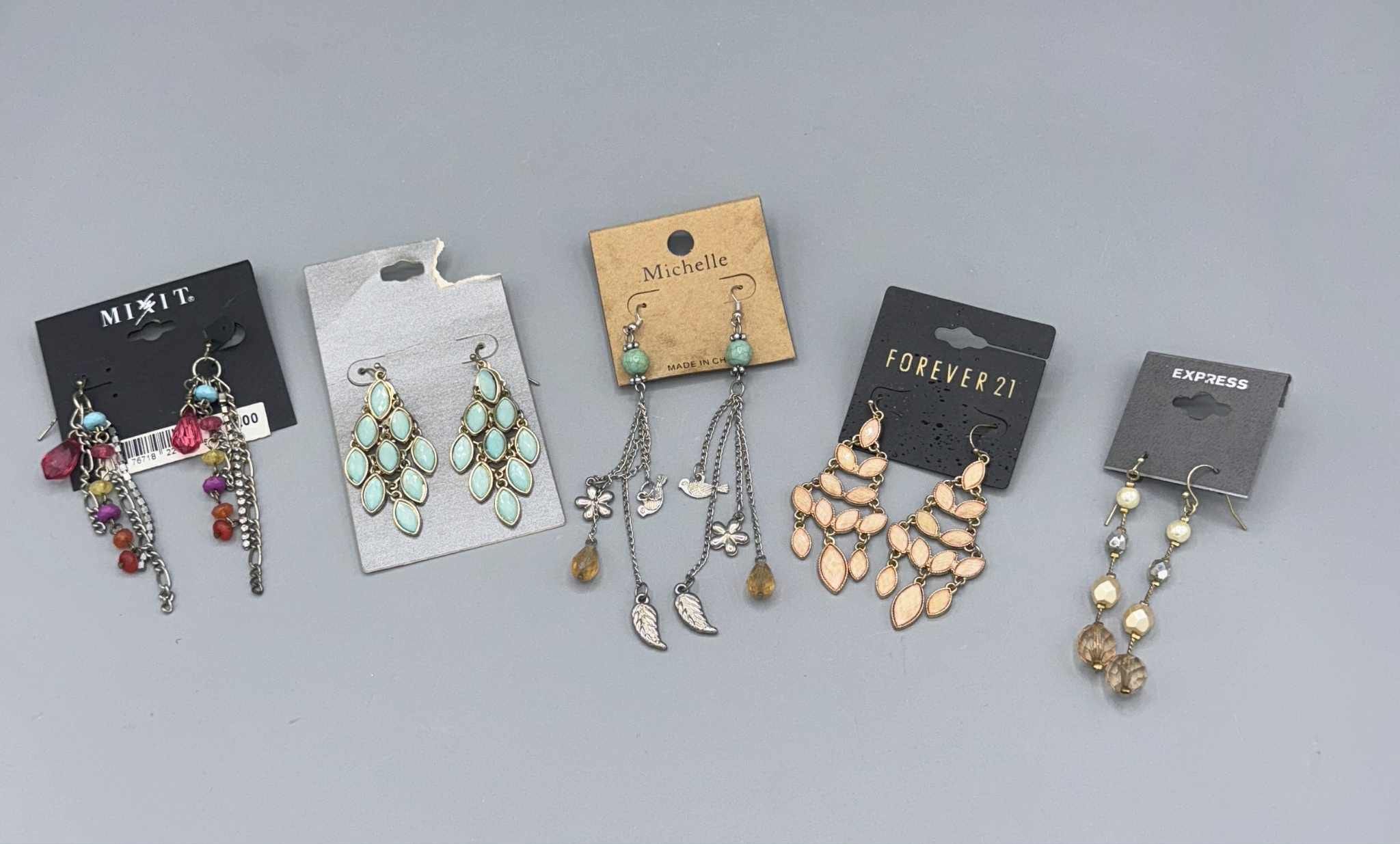 NEW 5 Assorted Bangle earrings