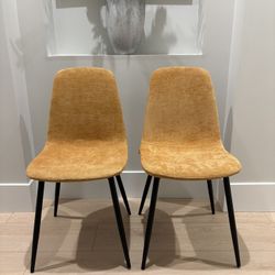 New VASAGLE Set of 2 Dining Chairs, Metal Frame, Adjustable Feet, Table Chair