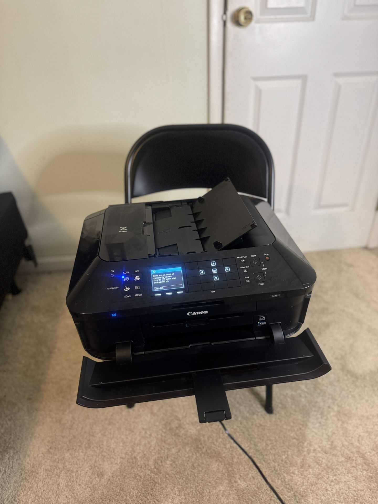 Canon MX922 Wireless All-in-One Printer — Works Great, Needs Ink