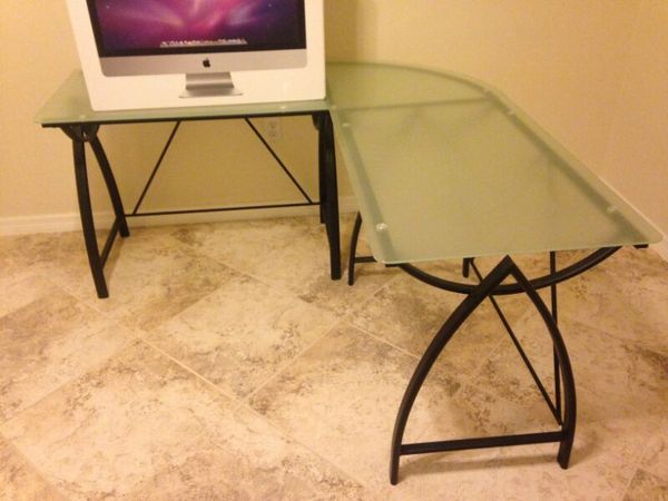 Realspace Alluna Collection Glass L Shape Desk 29 1 8 H X 60 5 8