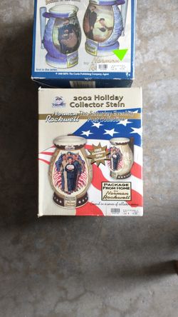 Norman Rockwell, Miller Brewing Holiday Collector Steins