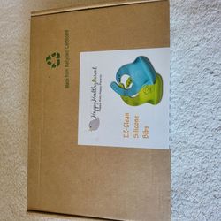 Silicone Baby Bibs Set of 2 – Lime Green & Turquoise – Waterproof Feeding Bibs – New