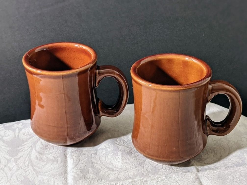 Brown Glaze Mug Set - (2) Total