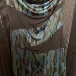 Short Dark Teal Leopard Dress