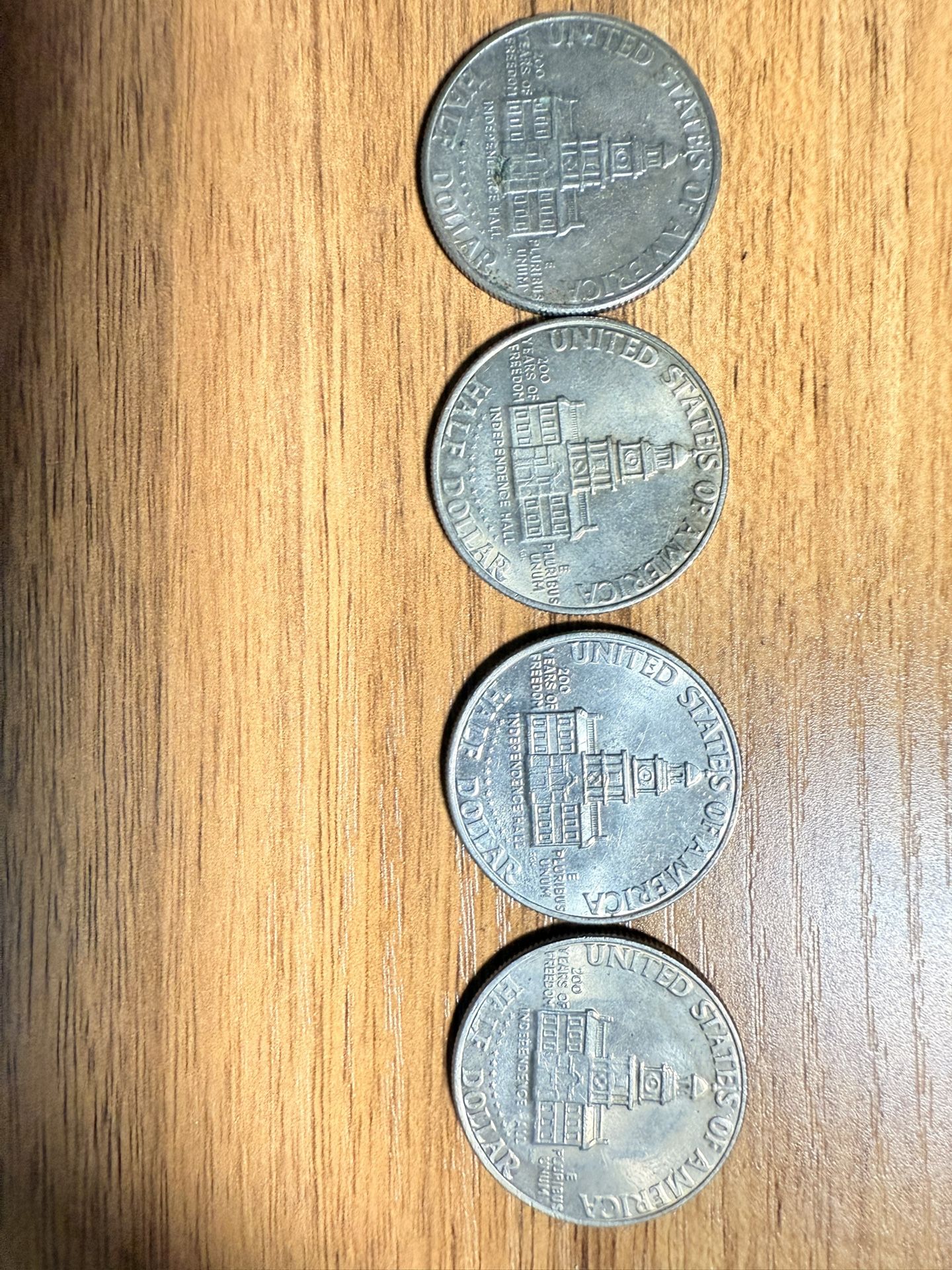 The 1(contact info removed) Kennedy Half Dollar(4 Coins)
