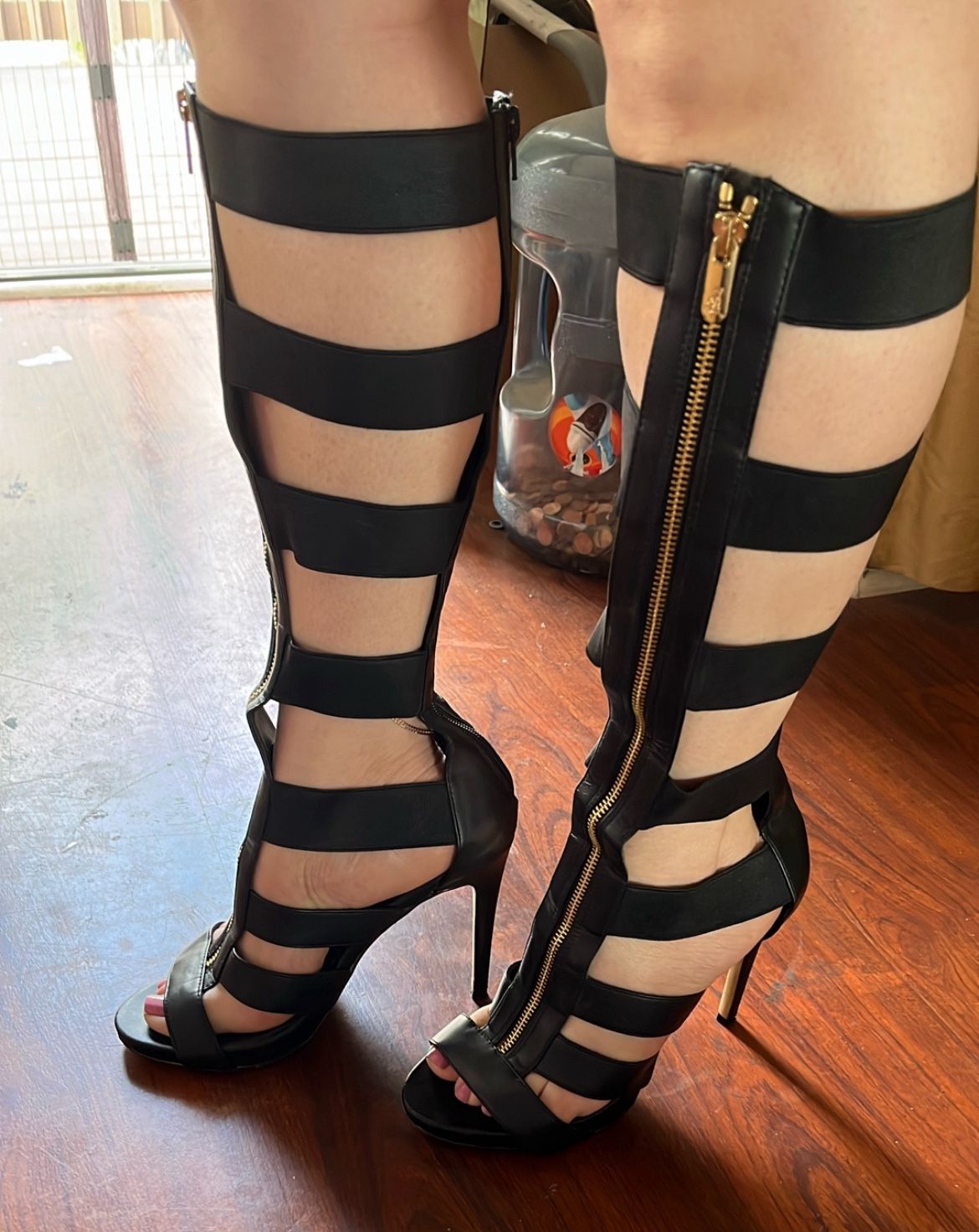 Gladiator Peep Toe Cutout High Heels