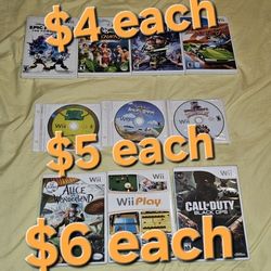 Nintendo Wii Games $4 $5 $6 Each 