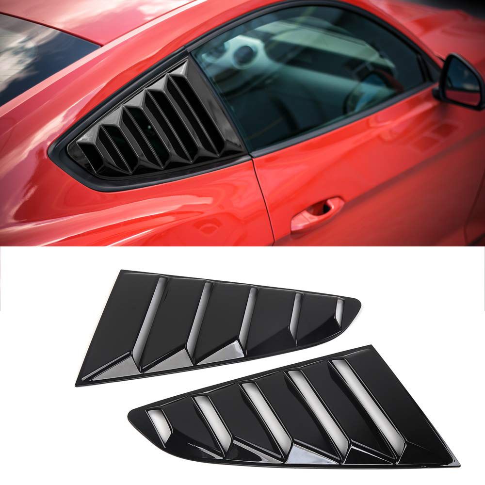 Side Window Louvers For Mustang Windshield Sun Shade Cover Vent GT Lambo Style Compatible With Ford Mustang 2015 2016 2017 2018 2019 2020 2021 2022 (B