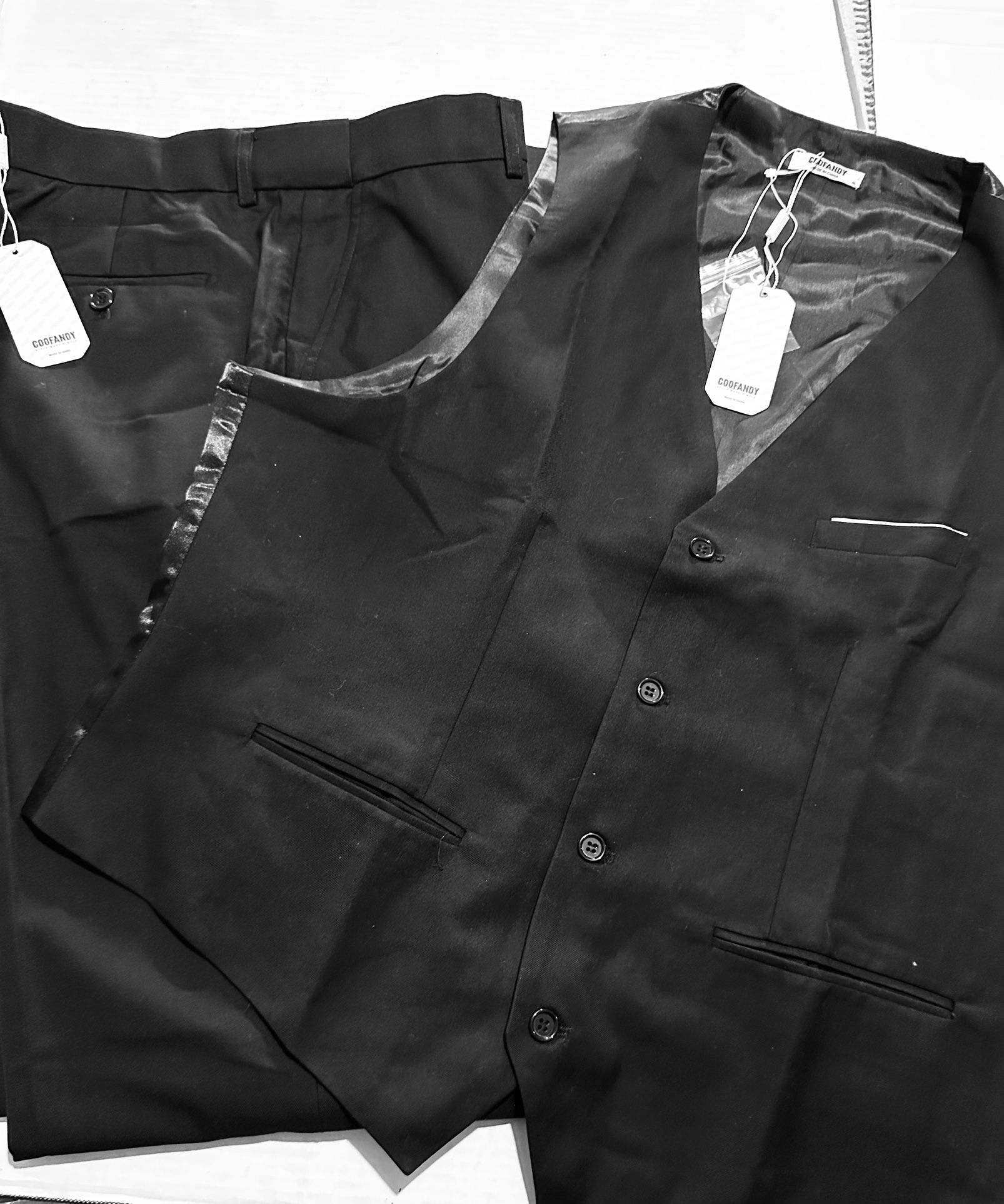 Coofandy Black Slacks and Vest Size XL