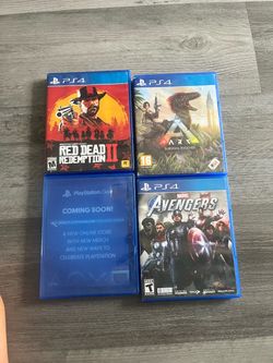 4 PS4 Games Bundle – Red Dead Redemption 2, Spider-Man, ARK & Avengers