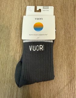 Brand New Grey Vuori crew socks in size small
