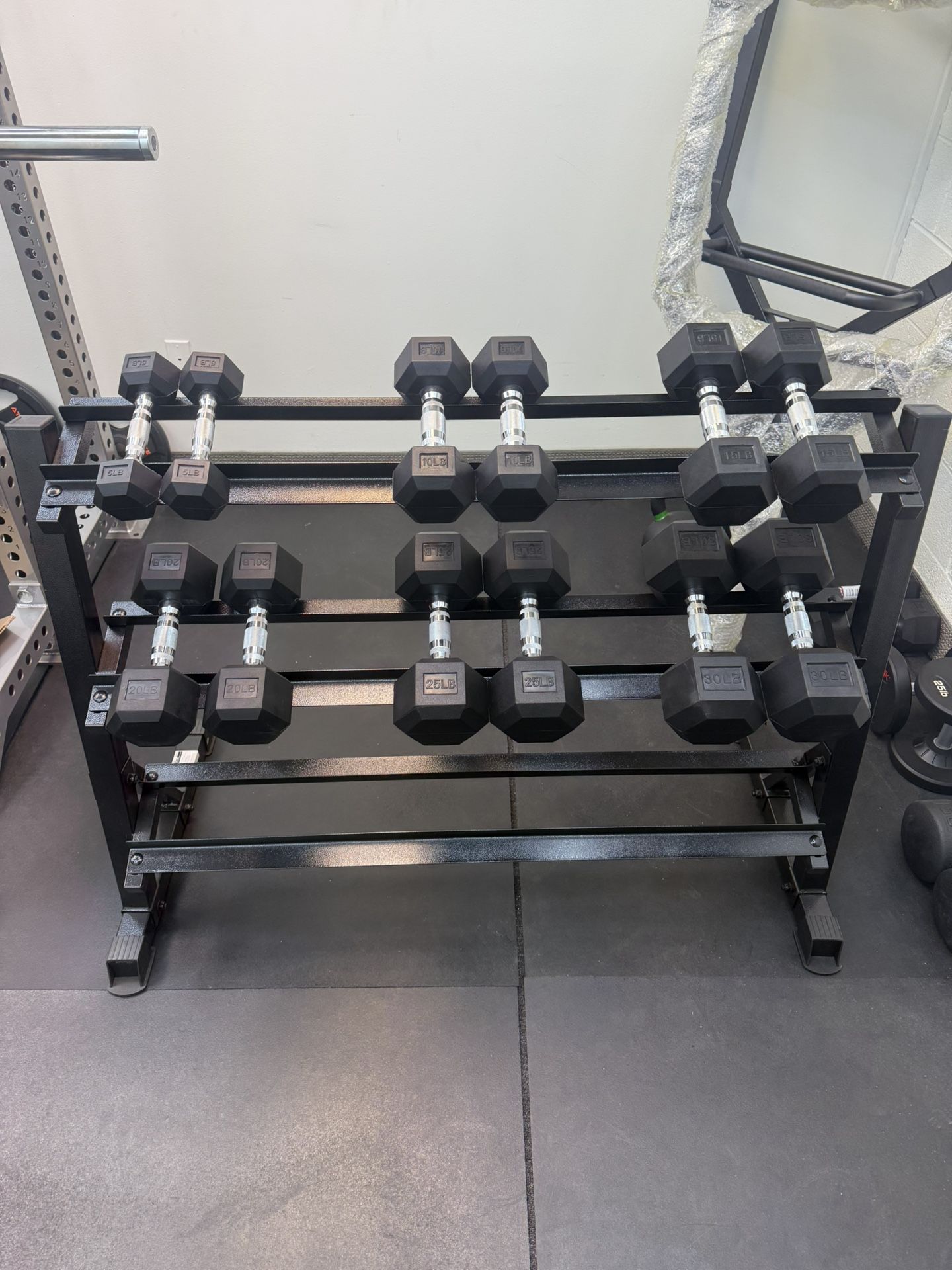 Rubber Hex Dumbbell Set – 5 to 30 lb – Brand New – $283