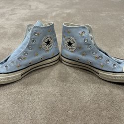 Converse Chuck 70 High Embroidered Floral Print - Chambray Blue 