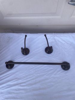 16” Towel bar with 2 hooks