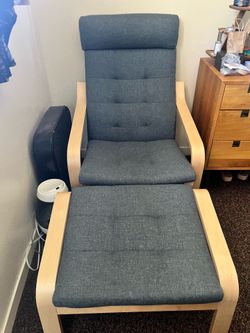 Lightly used IKEA Poang armchair with ottoman