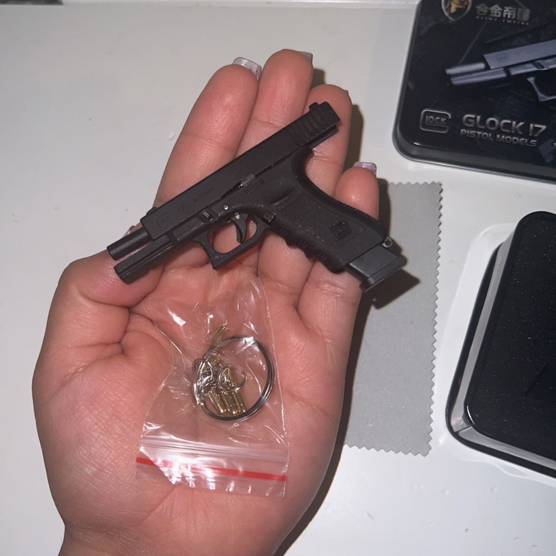 Alloy Mini Pistol Keychain Toy Collection