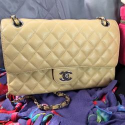 Chanel Bag Medium Beige Caviar Double Flap