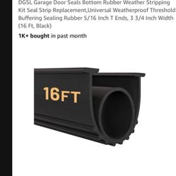 Garage Door, Bottom Rubber Seal.   20 Dollars 