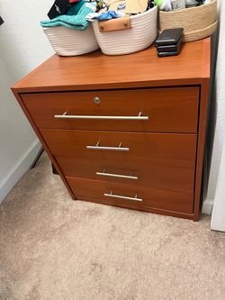 4-Drawer Wood Dresser with Lock