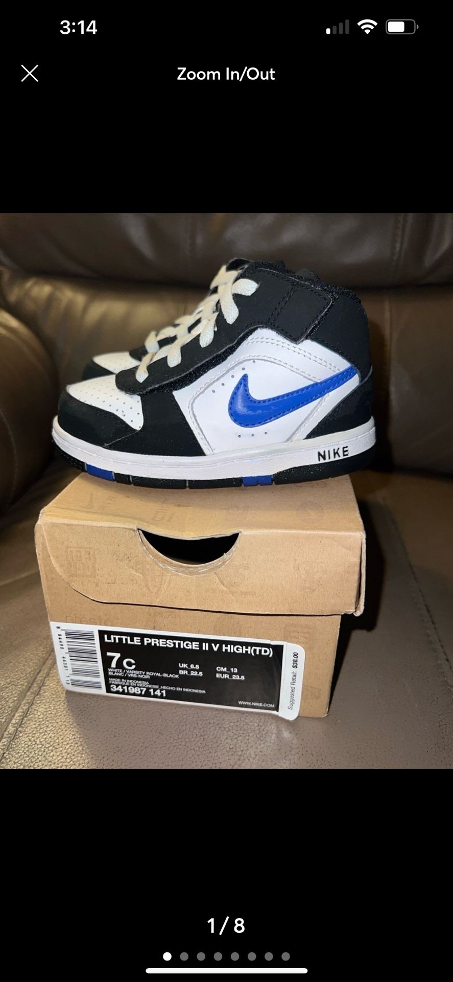 Nike Little Prestige ll V High Top Sneakers, Infant Size 7C