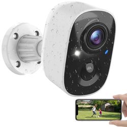 Security Cameras Wireless Outdoor, Outside Cameras for Home Security with AI Motion Detection, Recharge Battery Powered, 2K Color Night Vision, IP66 W