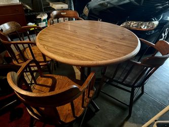 Vintage Oak Dining Table and Chairs